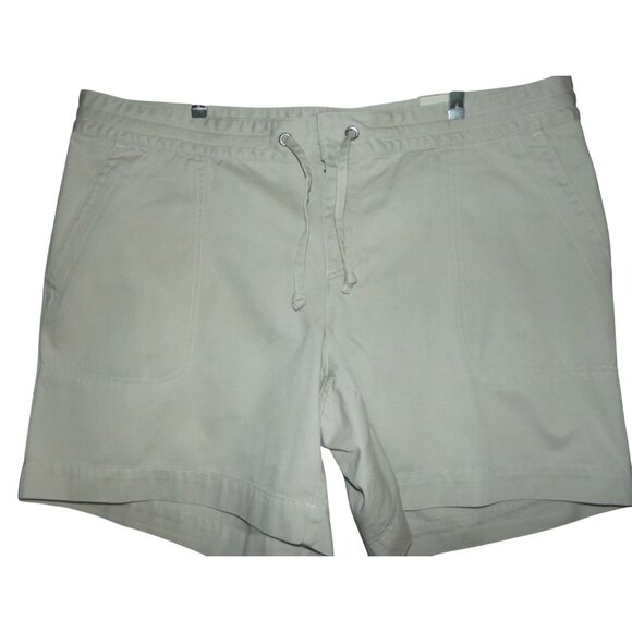 Tommy Hilfiger Shorts Womens Size 18 x 7" Beige 100% Cotton zipper drawstring - Picture 1 of 9
